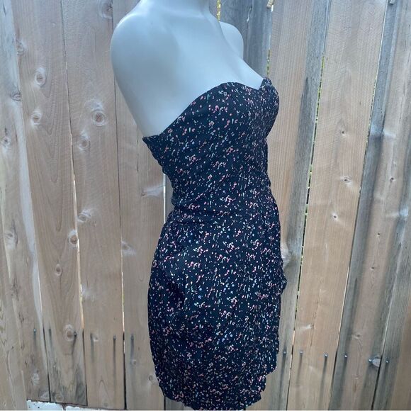 Anthropologie Myne silk printed sweetheart strapless mini dress size 4 - Picture 4 of 12